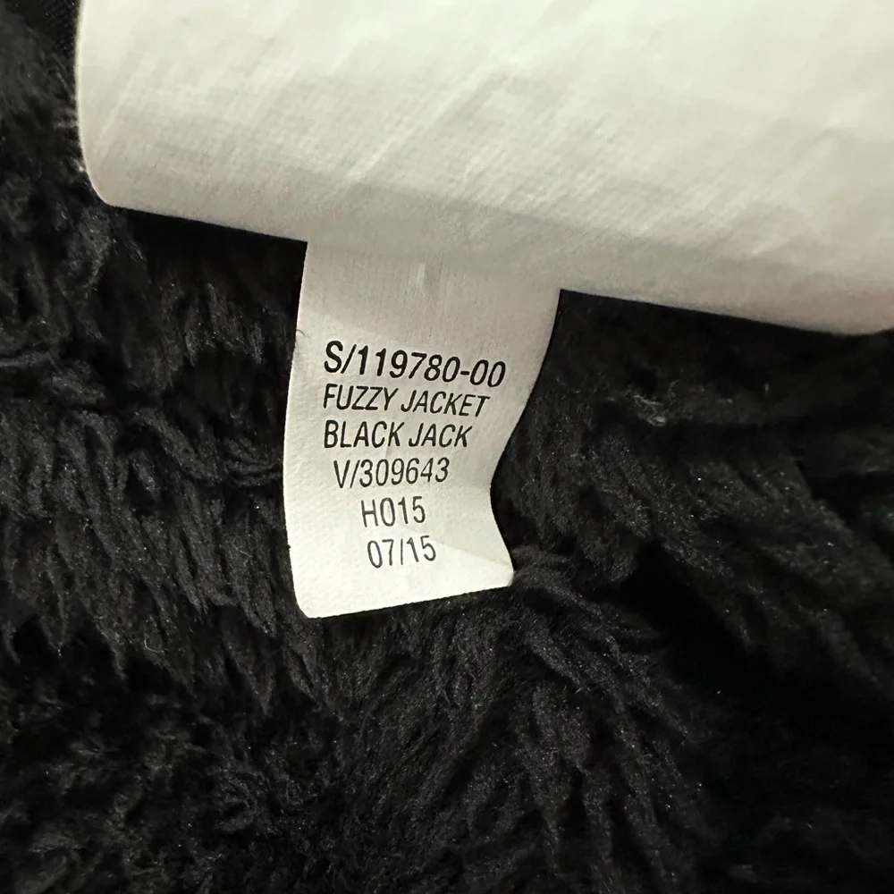 Old Navy Fuzzy Full Zip Hooded Jacket in Black Jack Size XL 14 Girls